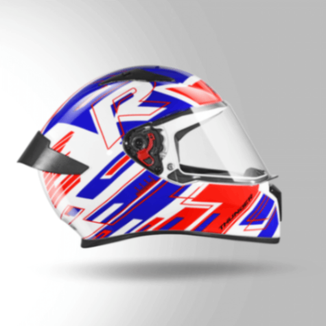 Studds Thunder D3 Decor White & Red With Spoiler – Full Face Helmets