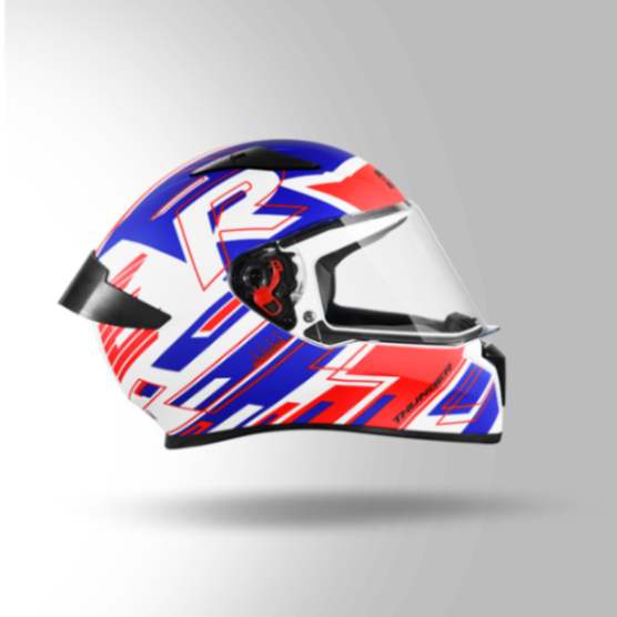 Studds Thunder D3 Decor White & Red With Spoiler – Full Face Helmets