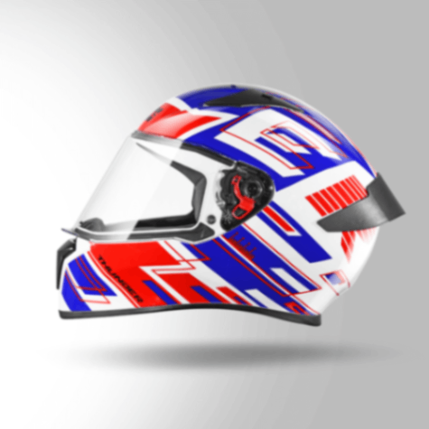 Studds Thunder D3 Decor White & Red With Spoiler – Full Face Helmets