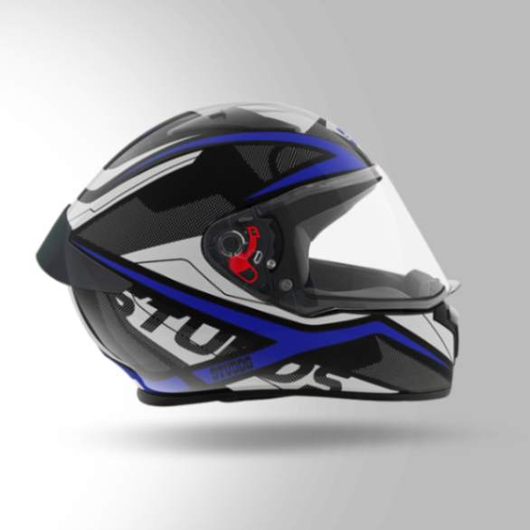 Studds Thunder D4 Decor Black & Blue With Spoiler – Full Face Helmets