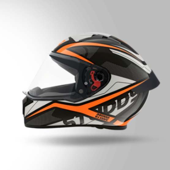 Studds Thunder D4 Decor Black & Orange With Spoiler – Full Face Helmets