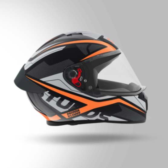 Studds Thunder D4 Decor Black & Orange With Spoiler – Full Face Helmets