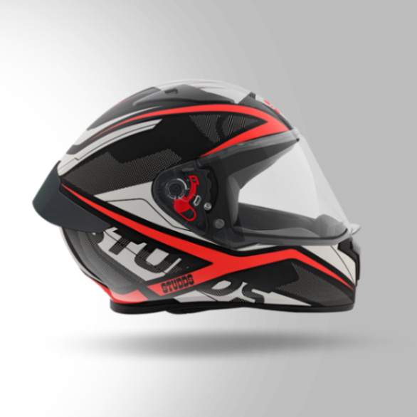 Studds Thunder D4 Decor Black & Red With Spoiler – Full Face Helmets