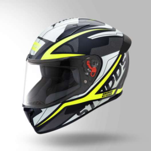 Studds Thunder D4 Decor Black & Yellow With Spoiler – Full Face Helmets