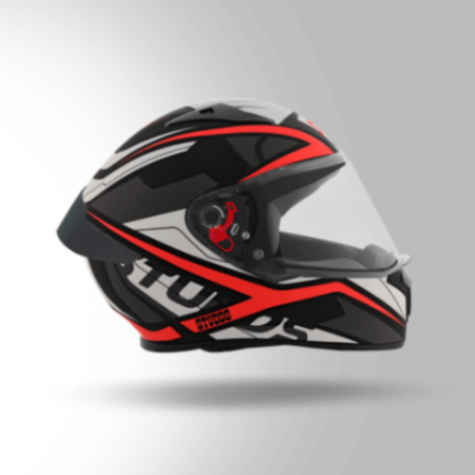 Studds Thunder D4 Decor Matt Black & Red With Spoiler – Full Face Helmets