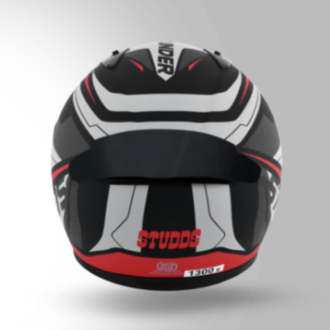 Studds Thunder D4 Decor Matt Black & Red With Spoiler – Full Face Helmets