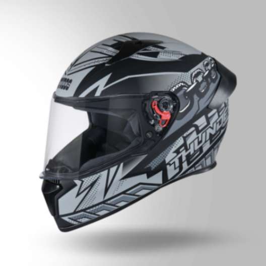 Studds Thunder D5 Decor Black & Grey With Spoiler- Full Face Helmets