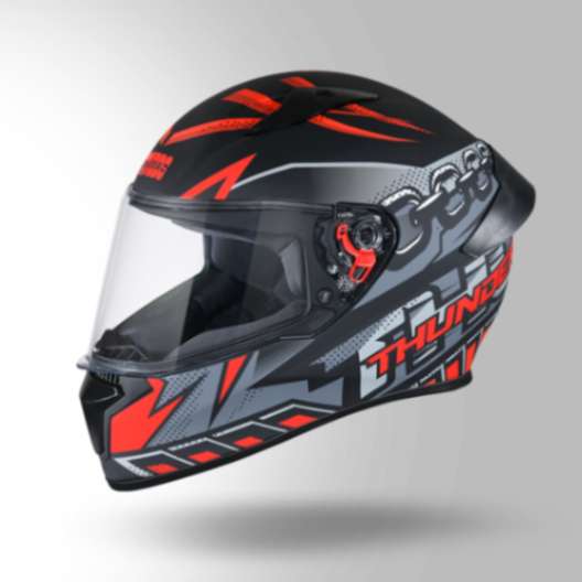 Studds Thunder D5 Decor Matt Black & Red With Spoiler – Full Face Helmets