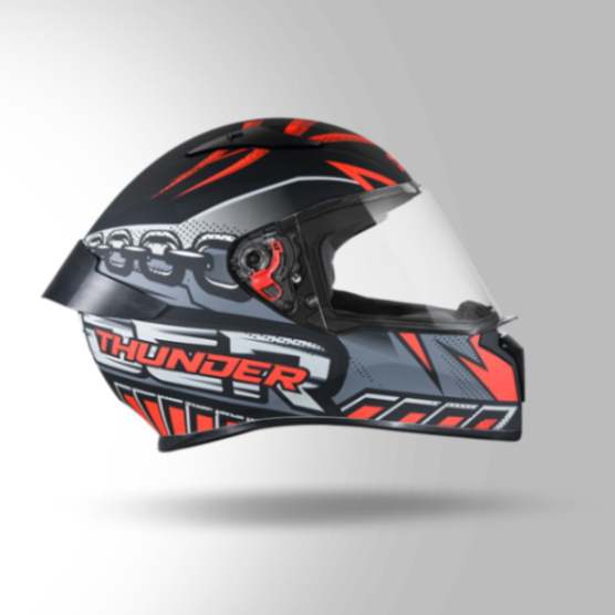 Studds Thunder D5 Decor Matt Black & Red With Spoiler – Full Face Helmets