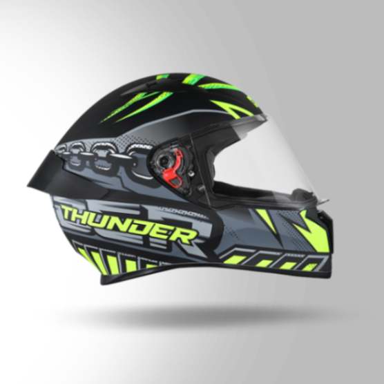 Studds Thunder D5 Decor Matt Black & Yellow With Spoiler – Full Face Helmets