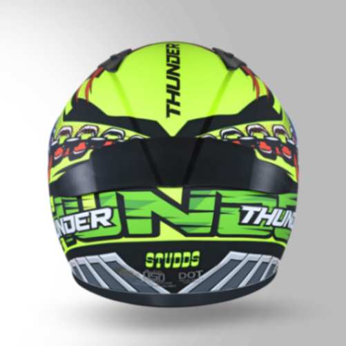 Studds Thunder D5 Decor Matt Red & Yellow With Spoiler – Full Face Helmets
