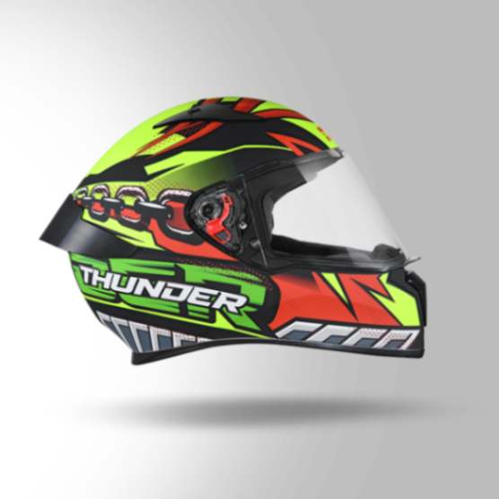 Studds Thunder D5 Decor Matt Red & Yellow With Spoiler – Full Face Helmets