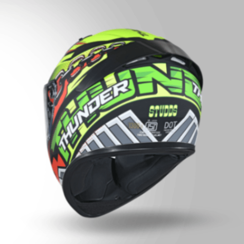 Studds Thunder D5 Decor Red & Yellow With Spoiler- Full Face Helmets
