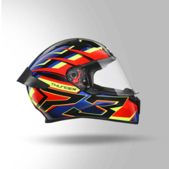 Studds Thunder D6 Decor Black  Red & Blue With Spoiler – Full Face Helmets