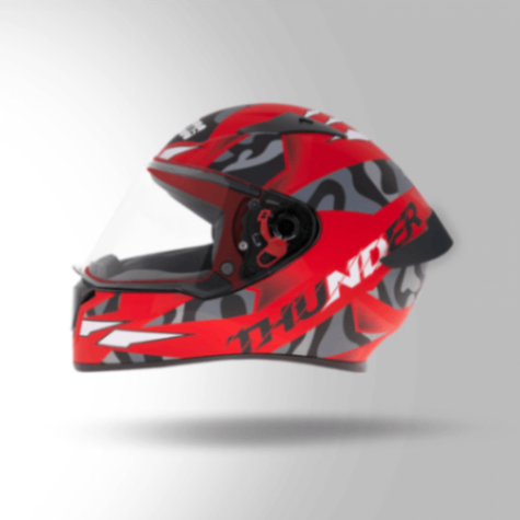 Studds Thunder D7 Decor Matt Red & Black With Spoiler – Full Face Helmets
