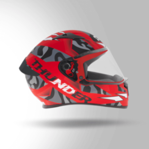 Studds Thunder D7 Decor Matt Red & Black With Spoiler – Full Face Helmets