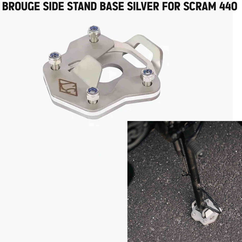 BROUGE SIDE STAND BASE SILVER FOR SCRAM 440