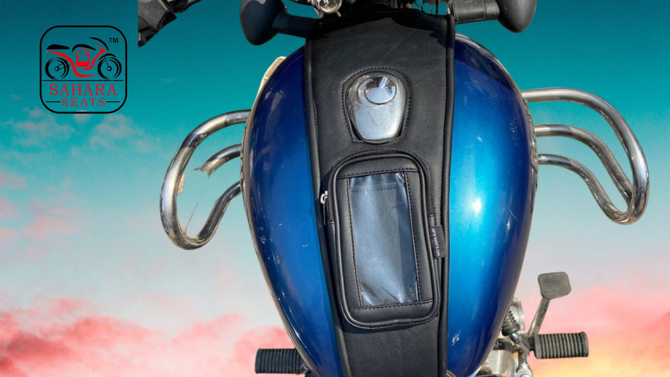 Leather Finish Tank Cover (Black) For R.E  Classic 350/500