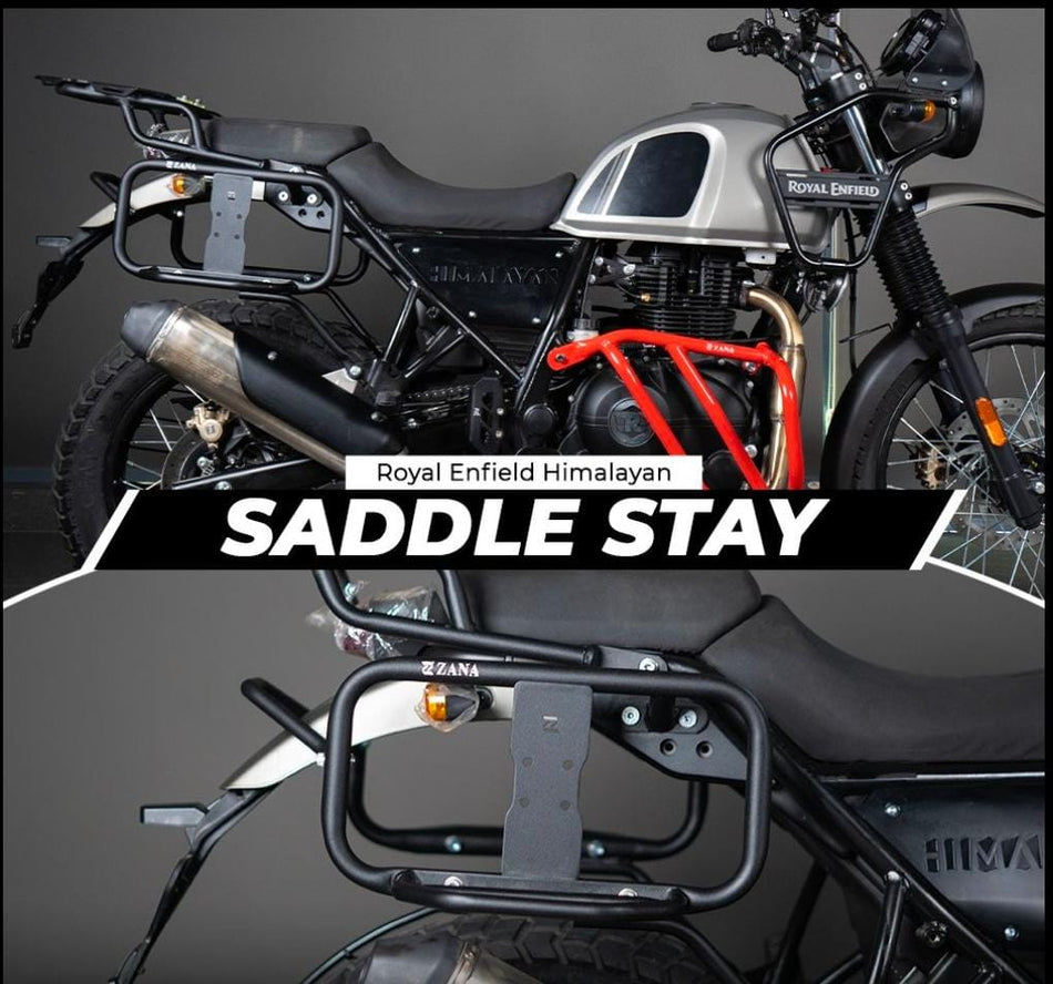 Saddle Stay V-2 with Exhaust Sheild with Jerry can Mount For Himalayan 411 /Scram 411