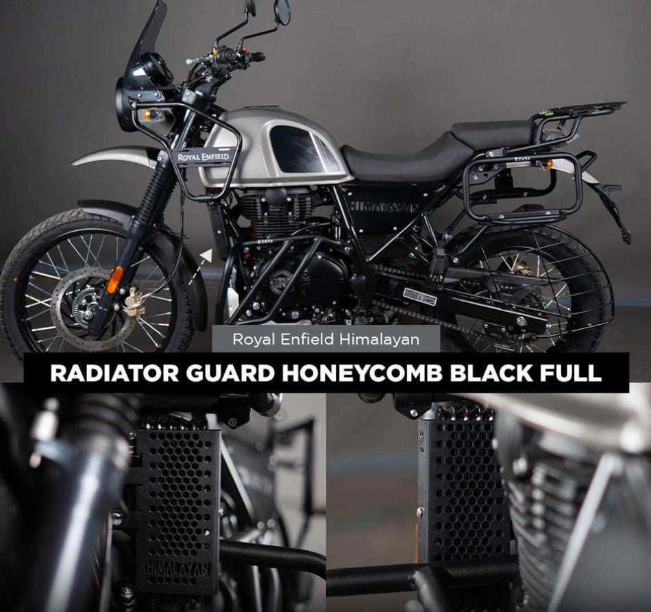 RADIATOR GUARD HONEYCOMB BLACK (FULL) ALUMINUM HIMALAYAN BS-3/4/6