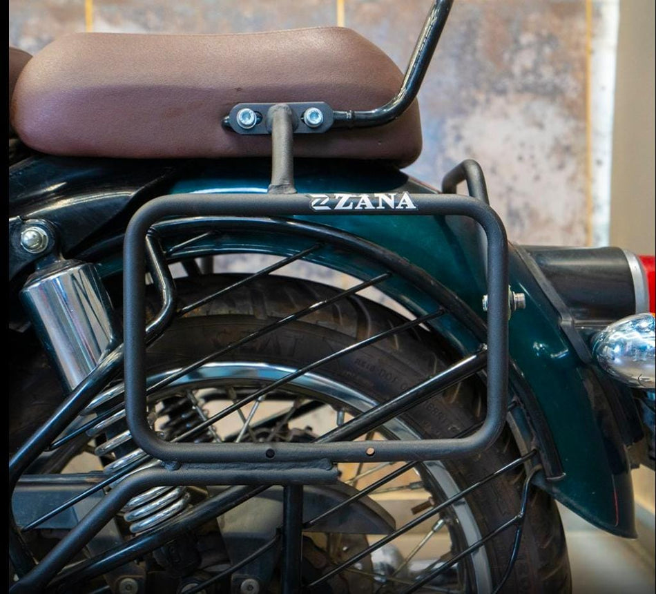 SADDLE STAYS MILD STEEL WITH EXHAUST SHEILD TEXTURE MATT BLACK FOR CLASSIC 350 REBORN