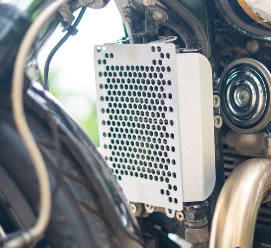 HONEYCOMB TYPE-1 RADIATOR GUARD ALUMINUM SILVER GT & INTERCEPTOR 650