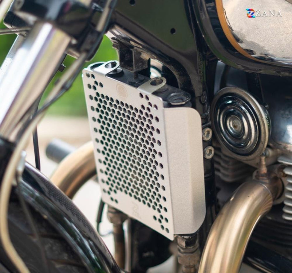 HONEYCOMB TYPE-1 RADIATOR GUARD ALUMINUM SILVER GT & INTERCEPTOR 650