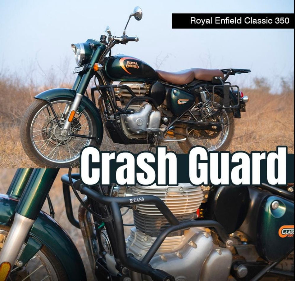 Crash Guard MS With Slider Texture Matt Black For Classic 350
