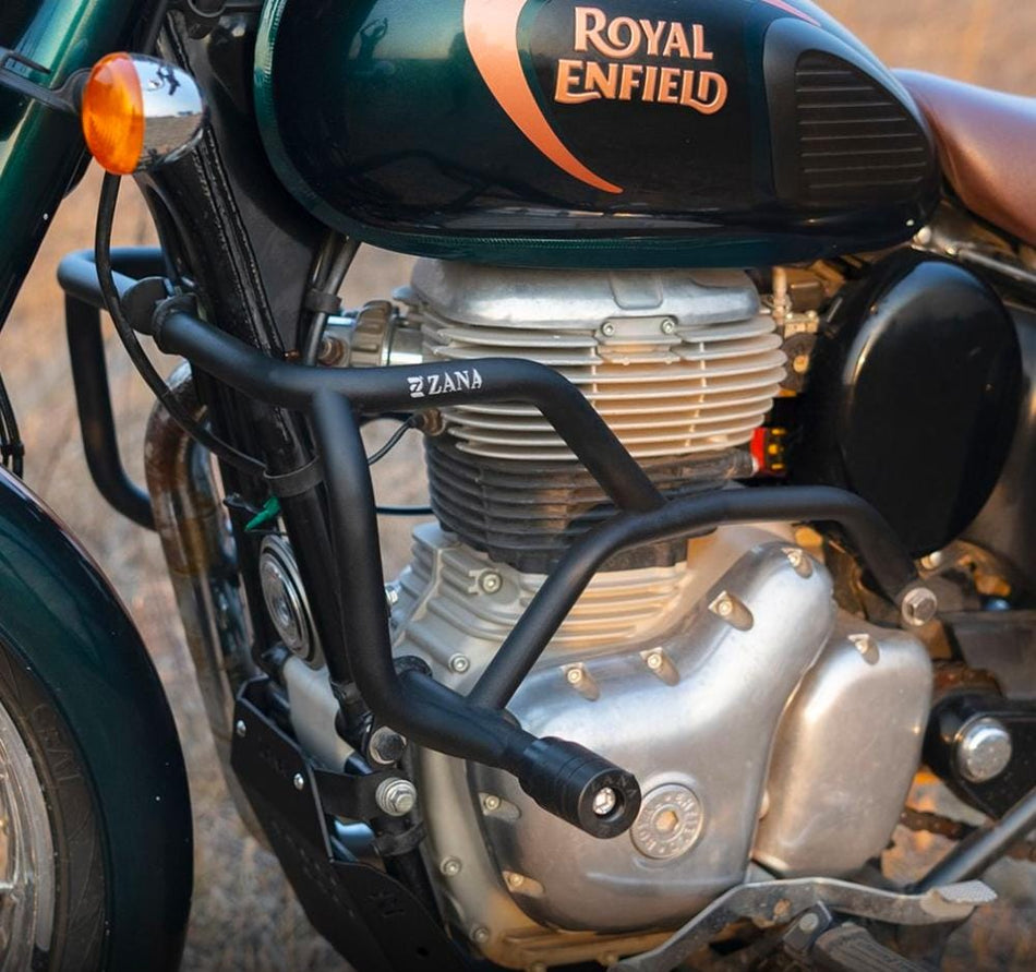 Crash Guard MS With Slider Texture Matt Black For Classic 350