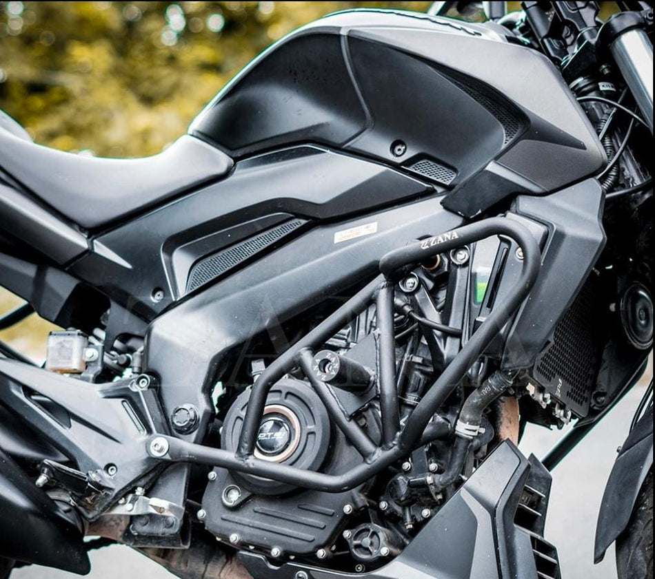 CRASH GUARD WITH SLIDER TEXTURE MATT BLACK FOR BAJAJ DOMINAR 400/250