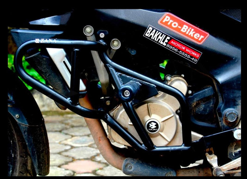CRASH GUARD WITH SLIDER TEXTURE MATT BLACK FOR BAJAJ DOMINAR 400/250