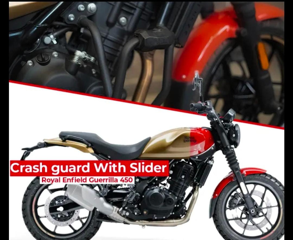 Crash Guard for Guerrilla 450 (with Puck, Black Texture, Mild Steel) - Type-2