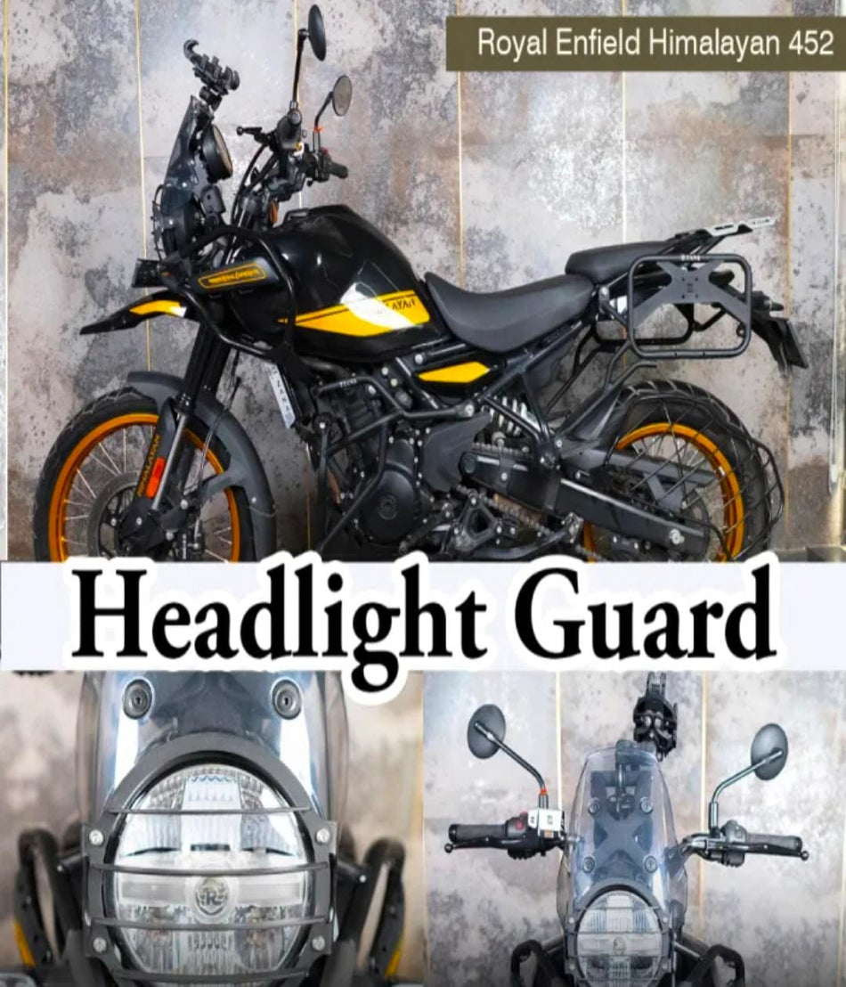 Head Light Guard for Himalayan 450 (Black Color - Stainless Steel) Type-3