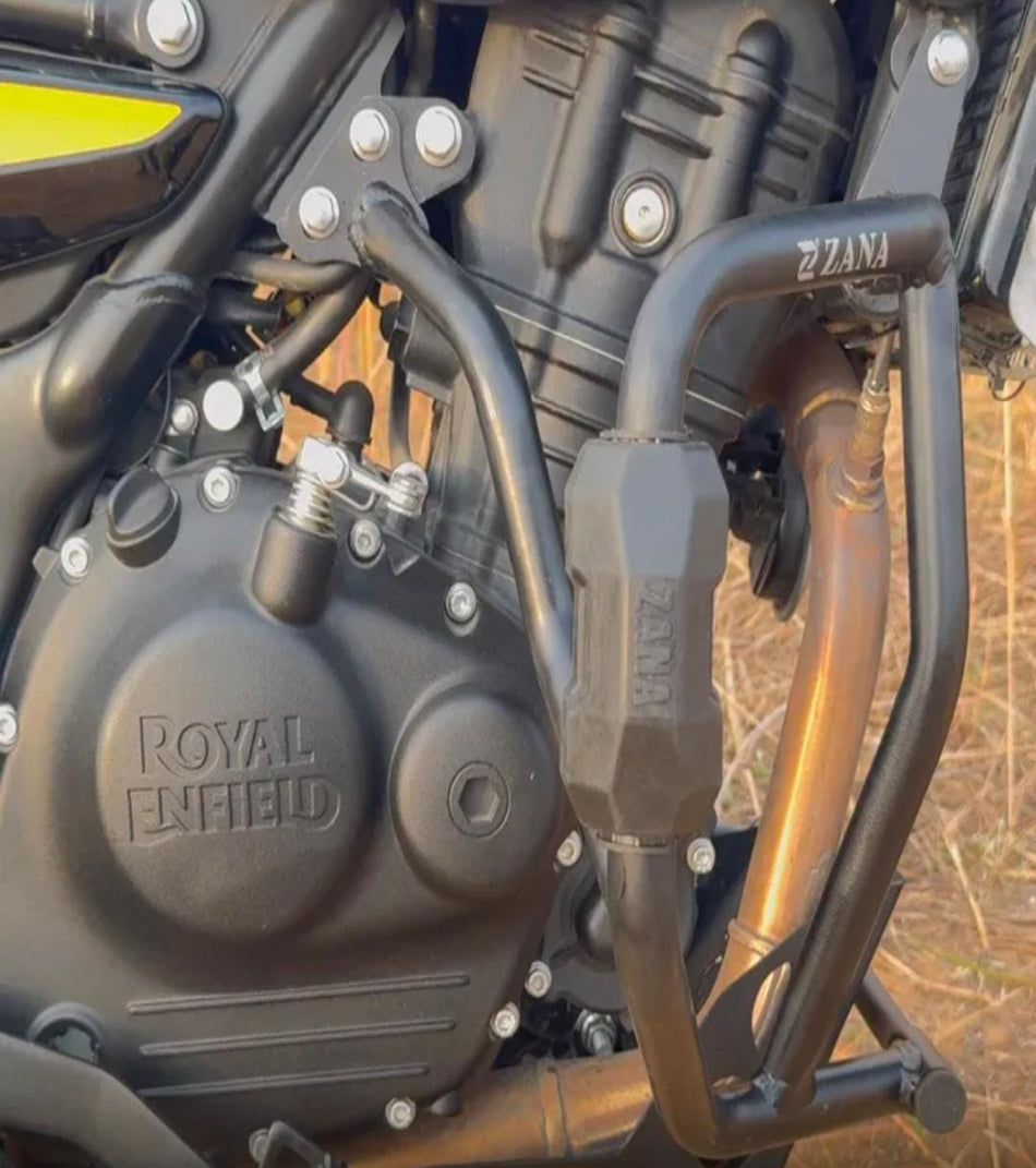 Crash Guard for Himalayan 450 (with Slider Puck, Black Texture, Mild Steel) - Type-3