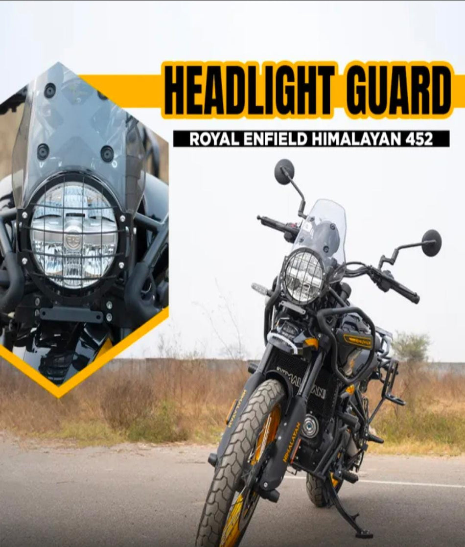 Head Light Guard for Himalayan 450 (Black Color - Stainless Steel) Type-1