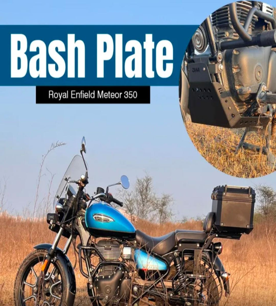 Bash Plate Aluminum Black for Meteor 350