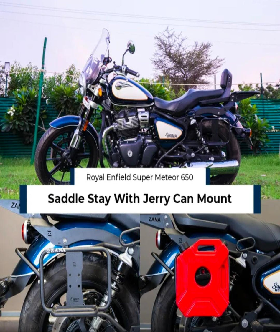 SADDLE STAY WITH JERRY CAN MOUNT MS FOR SUPER METEOR 650