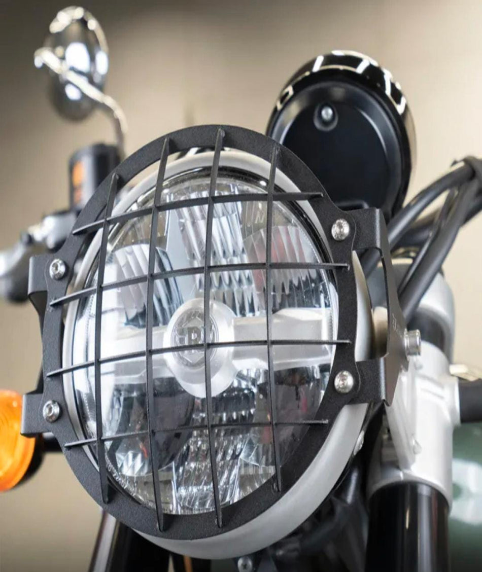 HEADLIGHT GUARD TYPE-1 BLACK STAINLESS-STEEL FOR SUPER METEOR 650