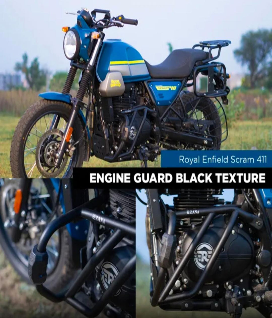 ENGINE FRAME COMPATIBLE WITH UNIVERSAL SLIDER ( ZI-8284) TEXTURE MATT BLACK SCRAM 411
