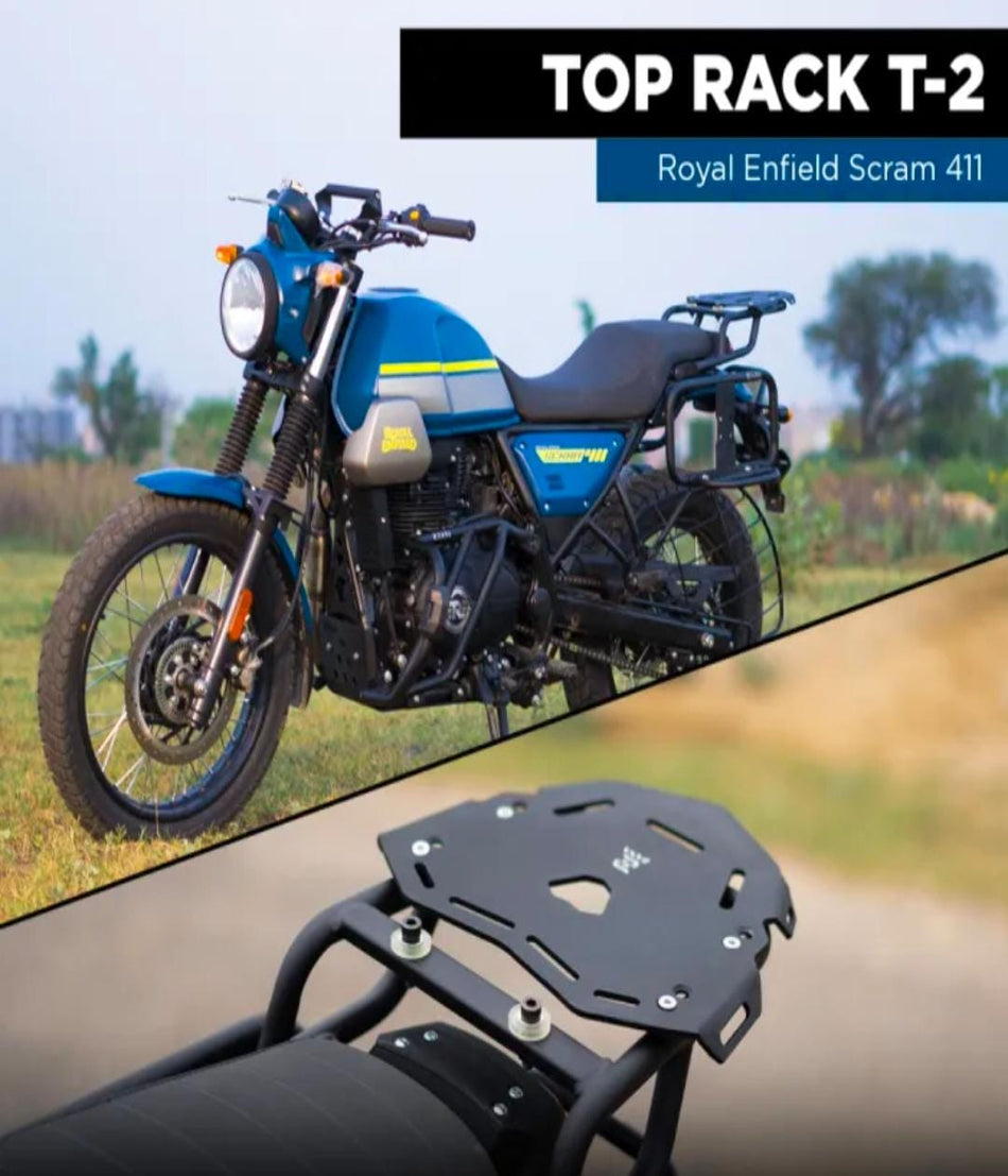 TOPRACK T-2 WITH ALUMINIUM PLATE COMPATIBLE WITH PILLION BACKREST SCRAM 411 BS6 (2022)