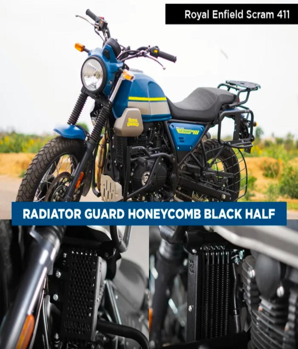 RADIATOR GUARD HONEYCOMB BLACK ALUMINUM (HALF) FOR SCRAM 411