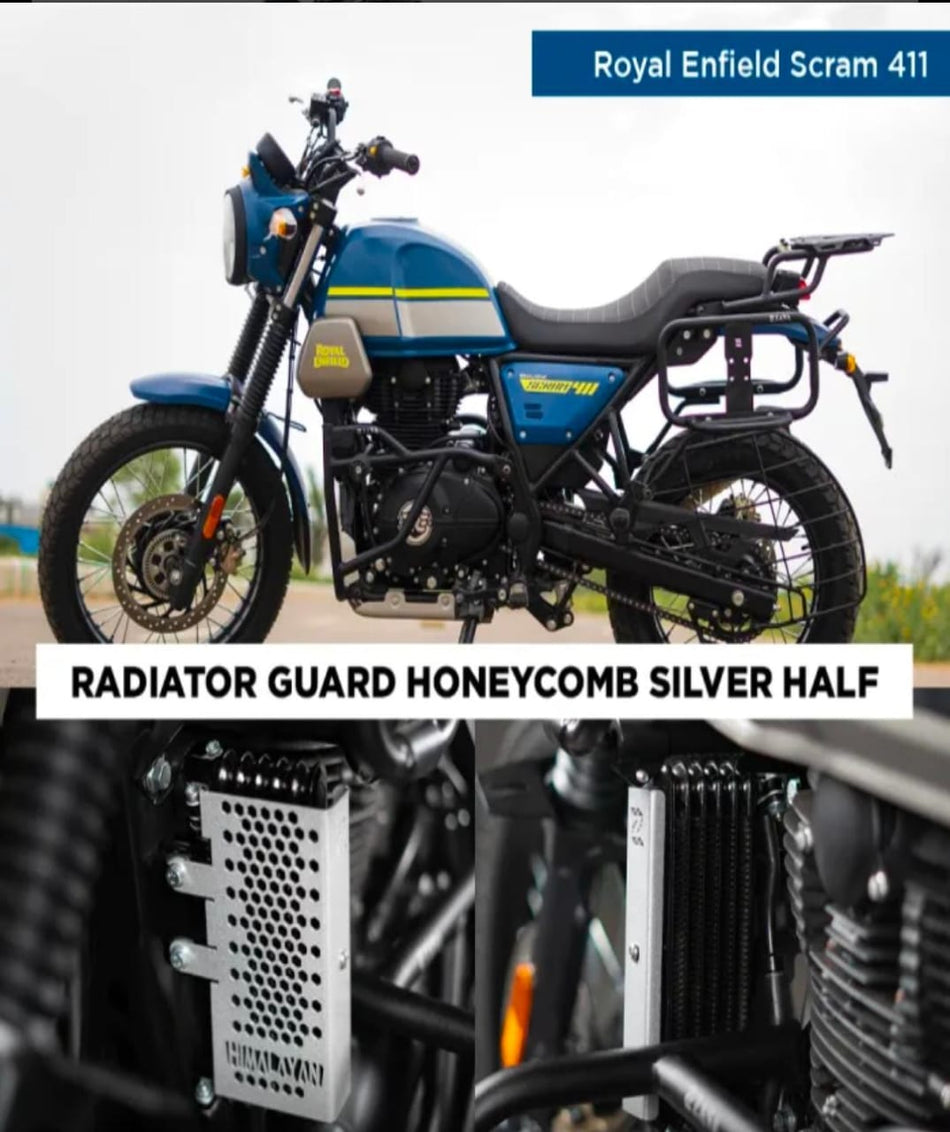 RADIATOR GUARD HONEYCOMB SILVER ALUMINUM (HALF) FOR SCRAM 411