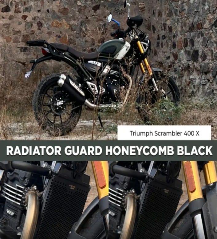 RADIATOR GUARD HONEYCOMB BLACK FOR TRIUMPH SCRAMBLER 400 X