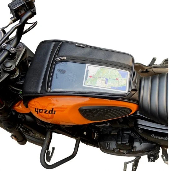 Tank Cover with Mobile Holder For Yezdi Scrambler