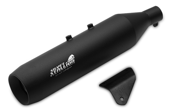 SILVER STALLION EXHAUST GLIDE BLACK MATTE FOR HIMALAYAN 411 / SCRAM  & SCRAM 440
