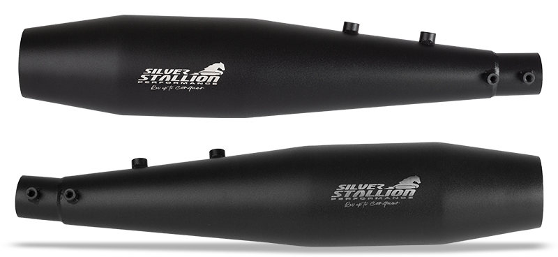 SILVER STALLION EXHAUST TWINS BLACK  FOR INTERCEPTOR & GT 650
