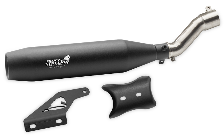 SILVER STALLION EXHAUST BLAZE BLACK MATTE FOR TRIMPH SPEED 400 / T4 / SCRAMBLER / 400X