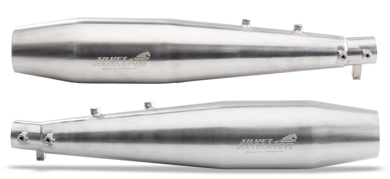SILVER STALLION EXHAUST TWINS BRUSHED FOR INTERCEPTOR & GT 650