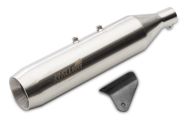 SILVER STALLION EXHAUST GLIDE BRUSHED FOR HIMALAYAN 411 / SCRAM  & SCRAM 440T GLIDE  BRUSHED FOR HIMALAYAN 411 /SCRAM & SCRAM 440