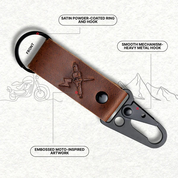 Moto Loop Leather Keychain (Camel Brown )for Bike Engina Lifestyle